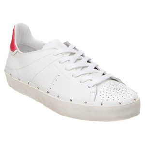 White Michell Studded Leather Sneaker Size US 10